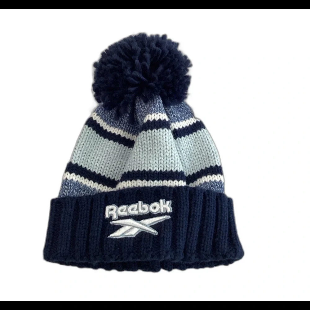 Reebok Beanie Hat Kids Unisex Youth Beanie Size 2T-4T Color Blue Embroidered - Picture 1 of 3